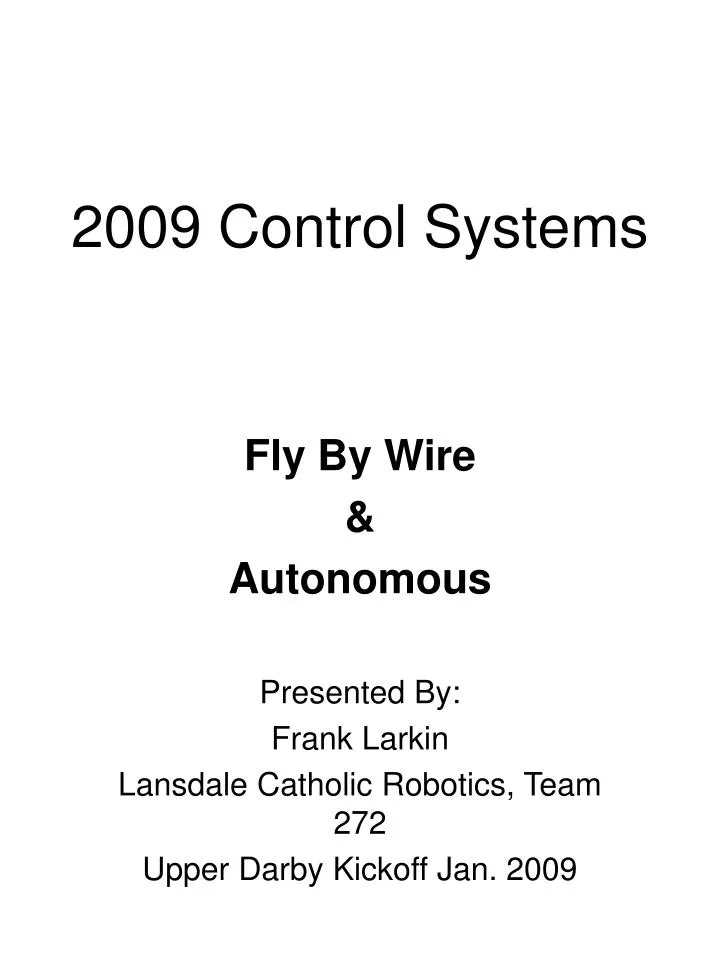 2009 control systems