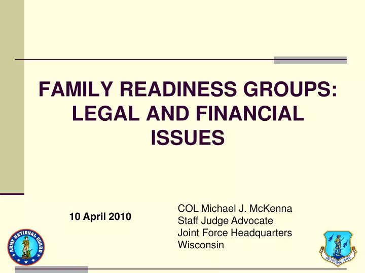 family readiness groups legal and financial issues