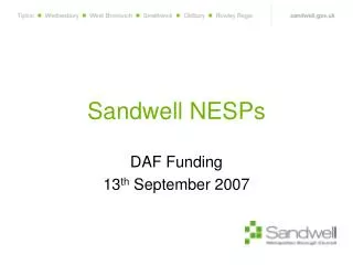 Sandwell NESPs