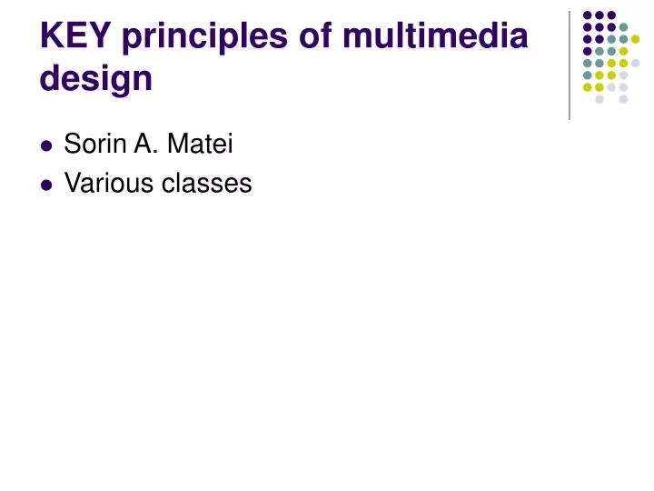 key principles of multimedia design