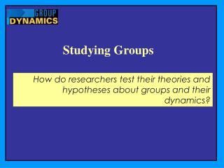 Studying Groups
