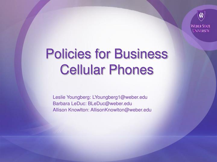 policies for business cellular phones