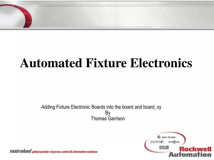 automated fixture electronics