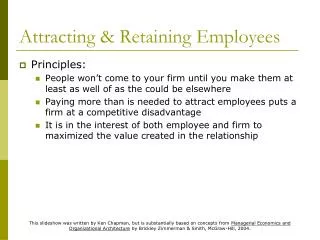 Attracting &amp; Retaining Employees