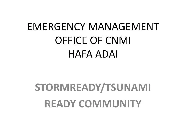 emergency management office of cnmi hafa adai