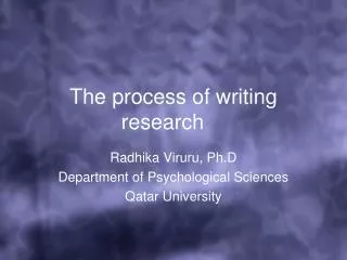 The process of writing research