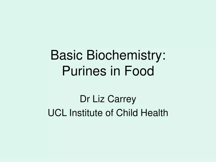 basic biochemistry purines in food