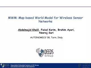 MWM: Map-based World Model for Wireless Sensor Networks