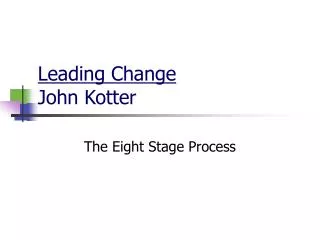 Leading Change John Kotter