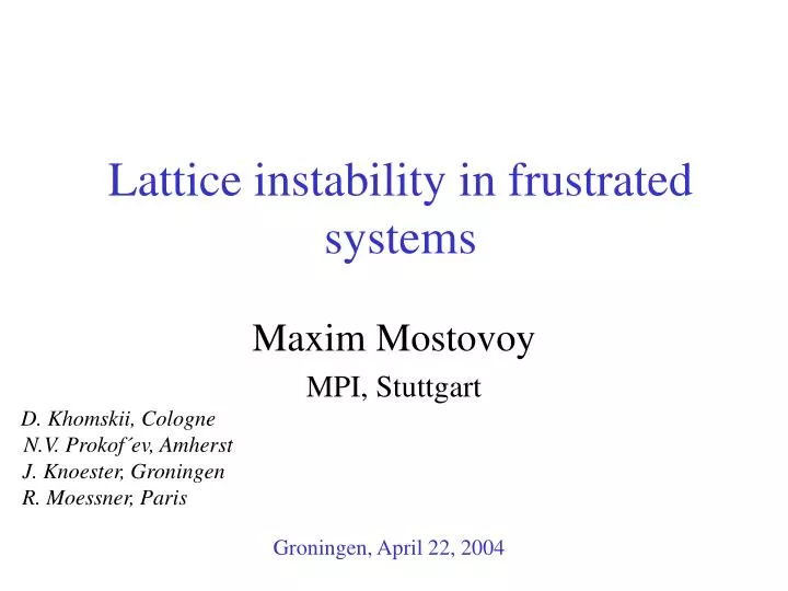 lattice instability in frustrated systems