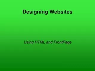 Designing Websites