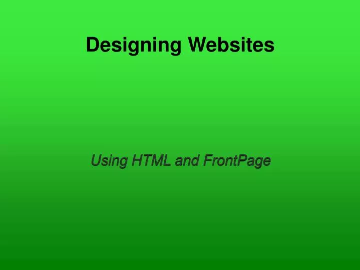 using html and frontpage