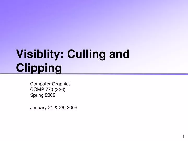 visiblity culling and clipping