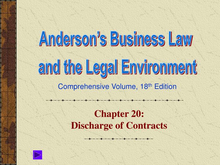 chapter 20 discharge of contracts