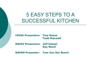 5 EASY STEPS TO A SUCCESSFUL KITCHEN