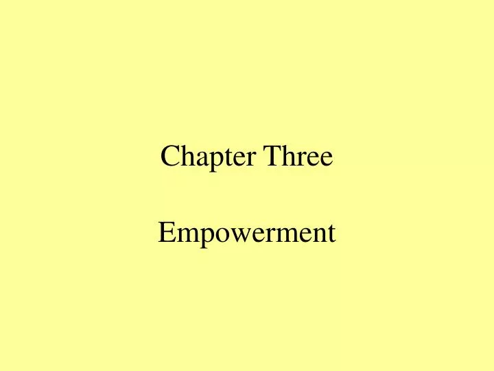 chapter three