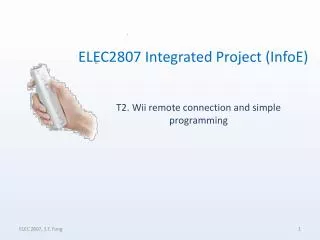 T2. Wii remote connection and simple programming