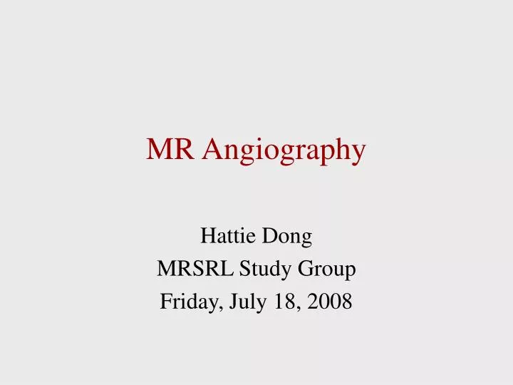 mr angiography