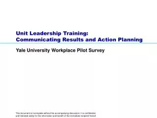 Unit Leadership Training: Communicating Results and Action Planning