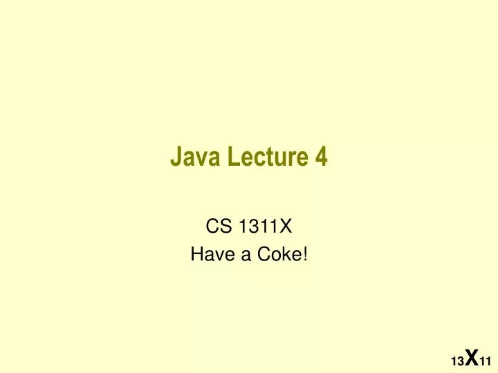 java lecture 4