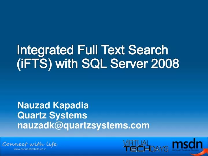integrated full text search ifts with sql s e rver 2008