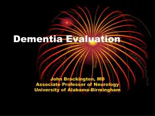 Dementia Evaluation