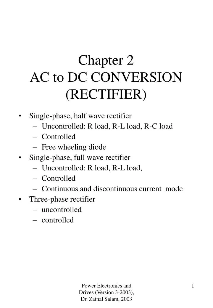 chapter 2 ac to dc conversion rectifier