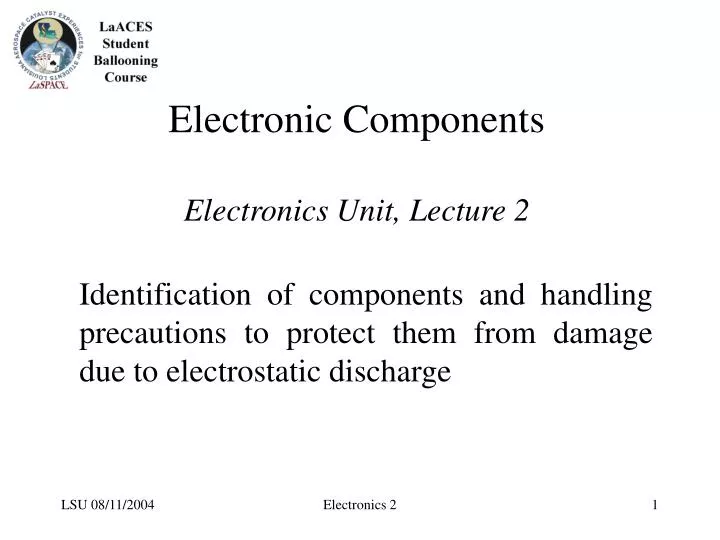 electronic components electronics unit lecture 2
