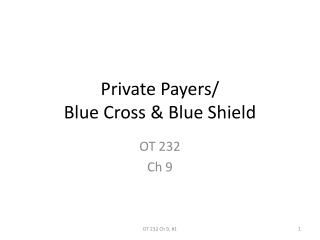 Private Payers/ Blue Cross &amp; Blue Shield
