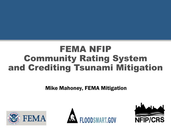 fema nfip community rating system and crediting tsunami mitigation
