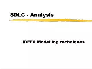 SDLC - Analysis