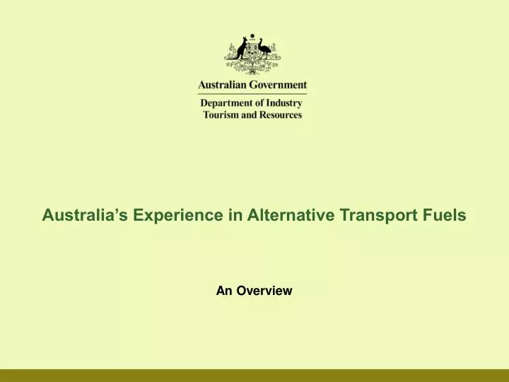 australia s experience in alternative transport fuels