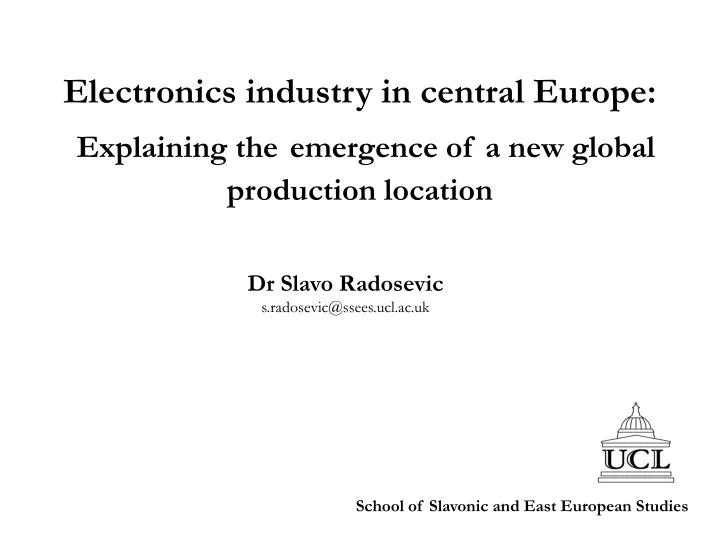 electronics industry in central europe explaining the emergence of a new global production location