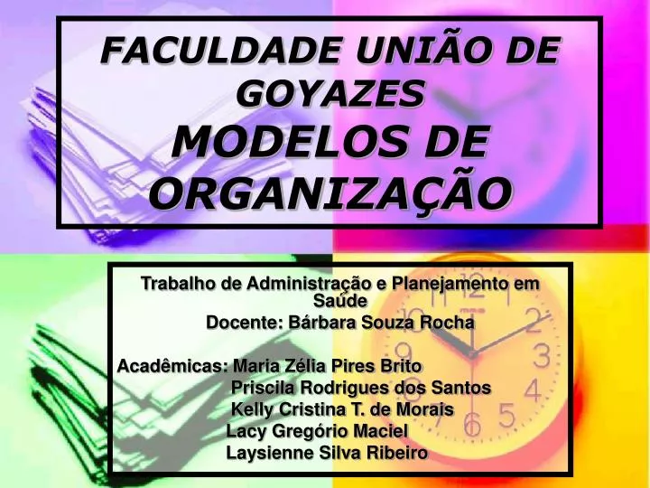 faculdade uni o de goyazes modelos de organiza o