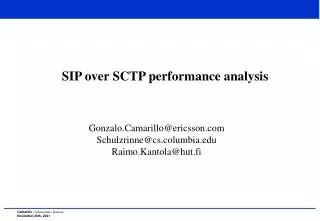 SIP over SCTP performance analysis