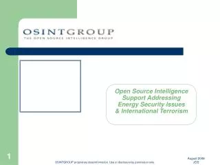 OSINTGROUP proprietary data/information. Use or disclosure by permission only.