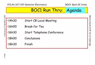 BOC1 Run Thru: