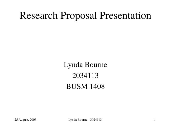 research proposal presentation