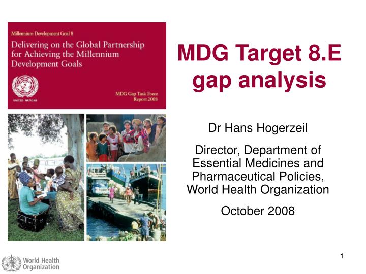 mdg target 8 e gap analysis