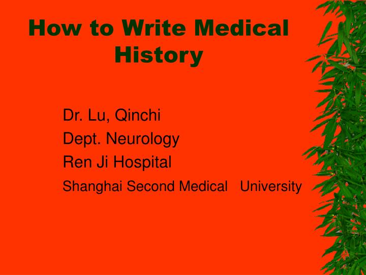 how to write medical history
