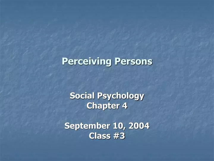 perceiving persons