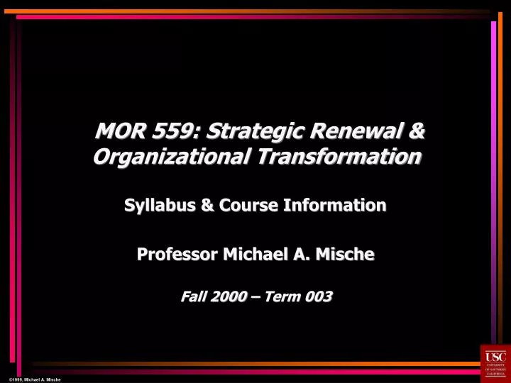 mor 559 strategic renewal organizational transformation
