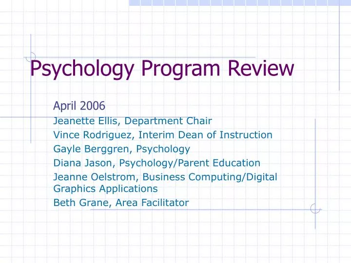 psychology program review