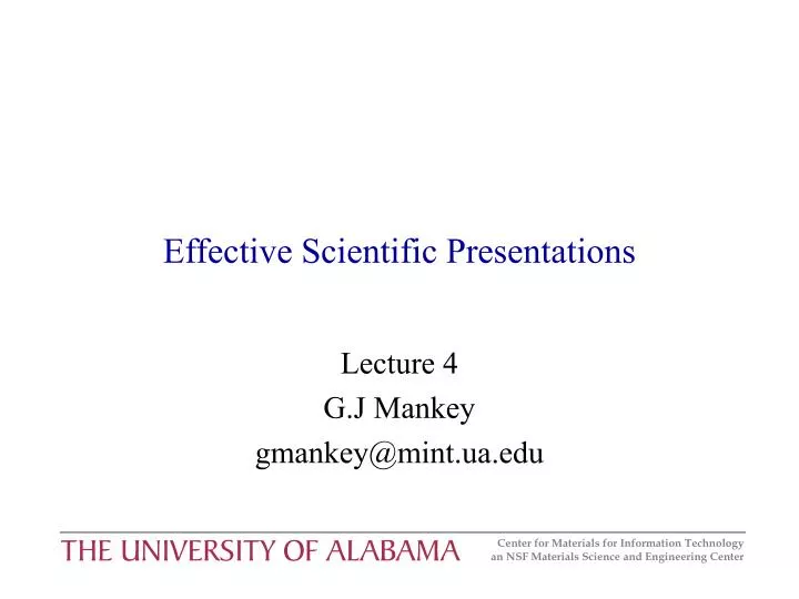 effective scientific presentations