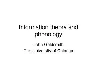 Information theory and phonology