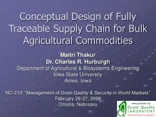 Conceptual Design of Fully Traceable Supply Chain for Bulk Agricultural Commodities