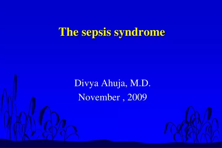 the sepsis syndrome