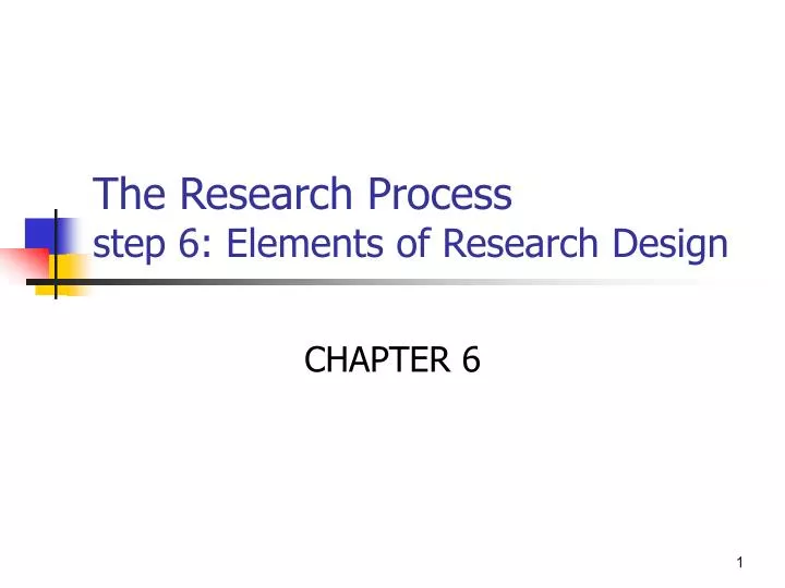 the research process step 6 elements of research design