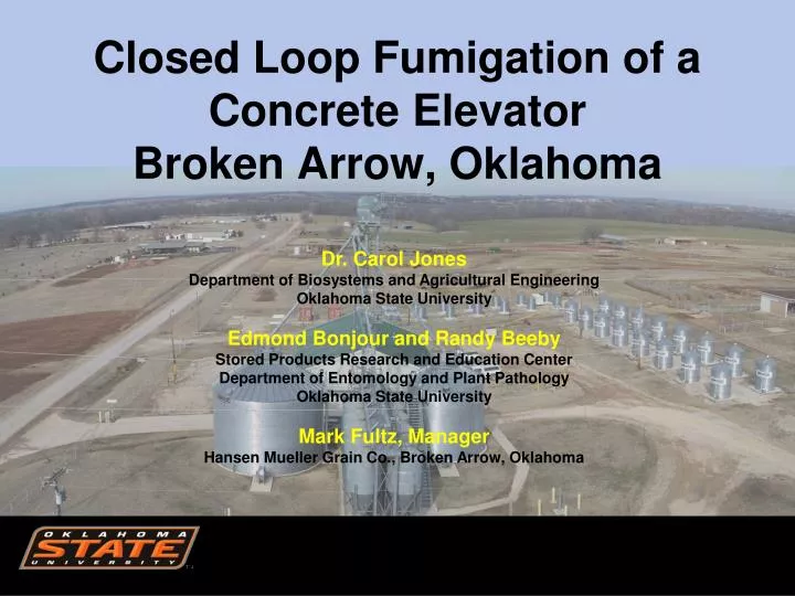closed loop fumigation of a concrete elevator broken arrow oklahoma