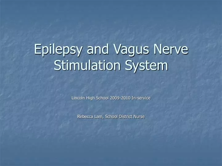 epilepsy and vagus nerve stimulation system